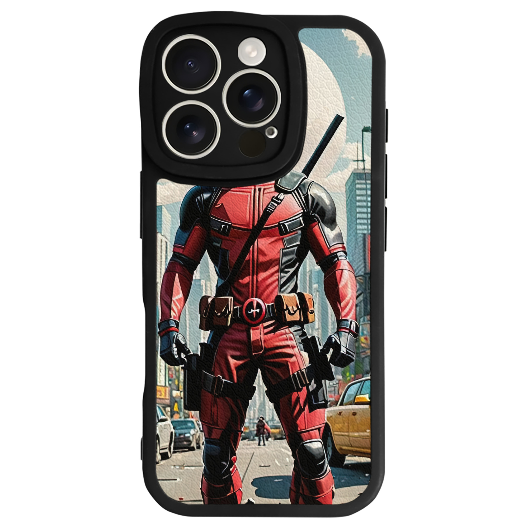 （画像用） Deadpool デッドプール 【iPhone 16シリーズ対応】シリコンスマホケース（レザー調） 材質：シリコン